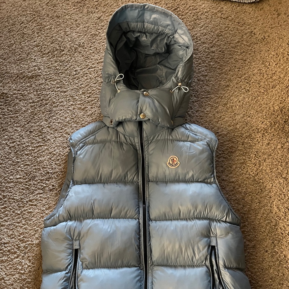 Moncler Puffer Vest With Detachable Hood (Blue)